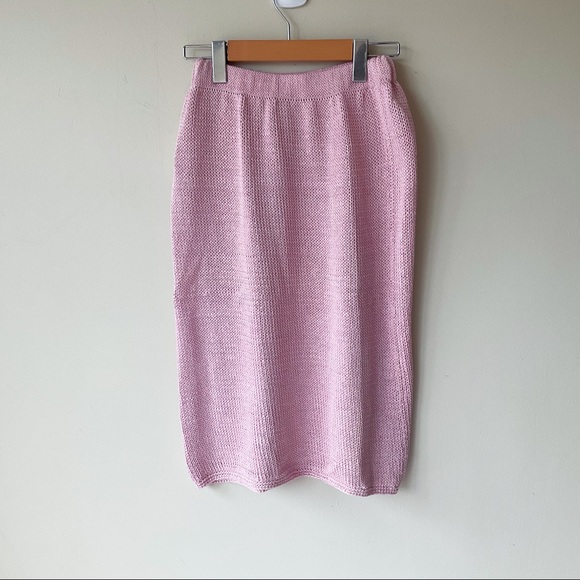 Vintage 1980’s Custom Knit Pink Two Piece Sweater and Skirt Set - Picture 12 of 15